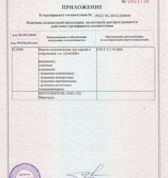 Сертификат ZAIGER